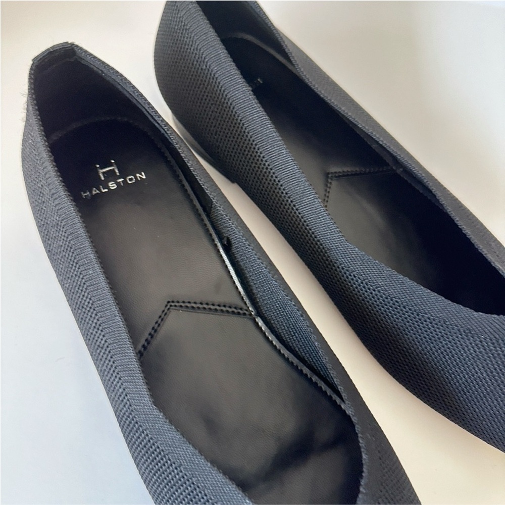 Halston Women's Black Broadway knit Slip on Flats - Picture 2 of 5